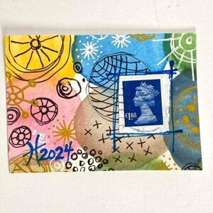 UK Postage Stamp Art Tristina Dietz Elmes ATC